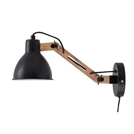 Vegglampe Svart Metall 15 cm