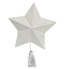 Étoile de sommet d'arbre de Noël en métal blanc 32 cm