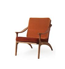 Lean Back Lounge Chair Rusty Rose velvet/Brick Red fløyel Teak