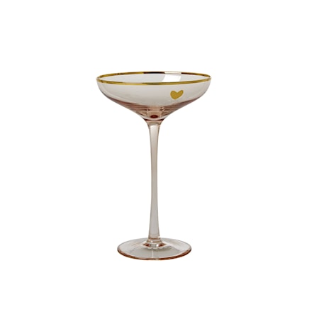 Champagneglas H: 17.9 cm Rosa/Guld