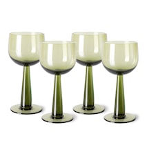 The emeralds vinglass sett med 4, Tall olivengrønn