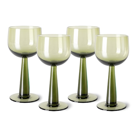 The Emeralds Vinglas 4-pack 20 cl Glas Olivgrön