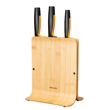 FF Knife block bamboo with 3 knives