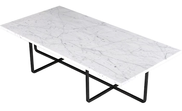 Ninety Table XL - Carrara marmor/svartlackerad metallstomme H30 cm