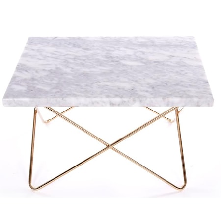 Xsmall table - white, brass frame