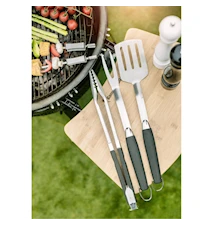 BBQ set 3 pieces Tongs 50,2 cm, Spatula 51,5cm, Fork 52cm Stainless Steel