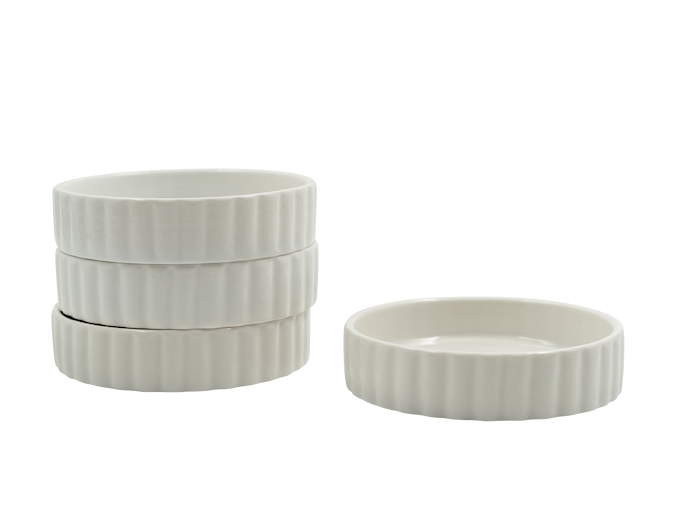 Tærteforme små, 4-pak, porcelæn. 11x2,5 cm