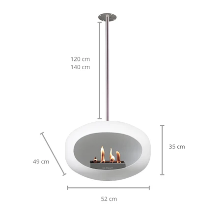 Le Feu Dome Sky Eldstad 140 cm Vit/Polerad Stål