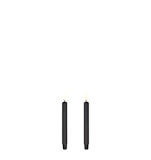 Taper Mini LED-lys 2-pakning 1,3 x 13,8 cm svart