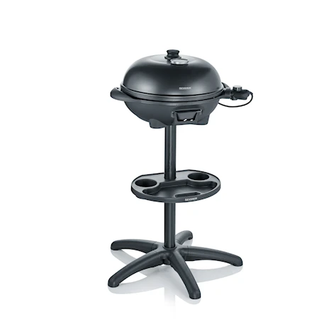 Electric Grill with Lid and Thermometer