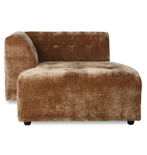 Vint couch: elem. venstre Divan Corduroy velvet, aged gold
