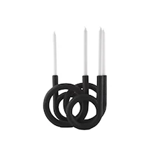 Rings Ljusstake Polyresin Svart