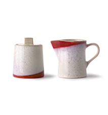 Ceramic 70's Mjölkaknna & Sockerskål Frost