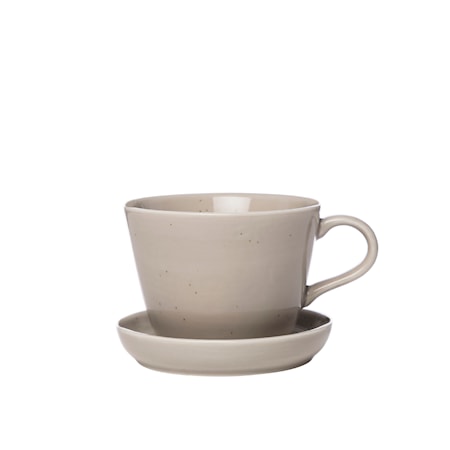 Kaffekop m/underkop Ø9 cm Porcelæn Sand