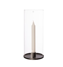 Windlicht für Kronleuchter 28 cm Schwarz/Transparentes Glas