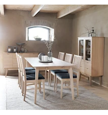 Filippa Stol Grått Tyg/Vitpigmenterad Ek