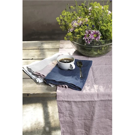 Table Runner Washed Linen - Rouge