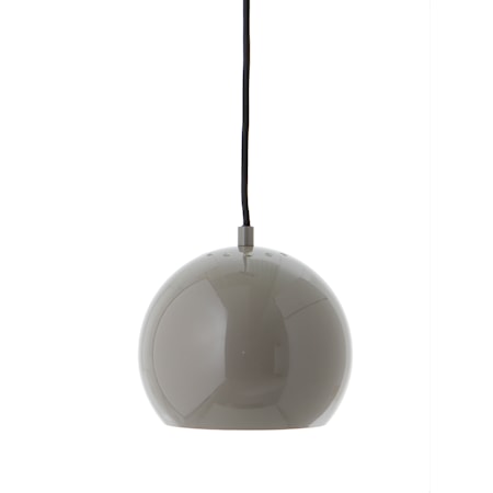 Ball Pendel Ø18 cm med takkopp Glossy Varmgrå
