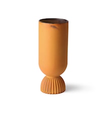 Flower Ceramic Vase Ribbed base Rustic