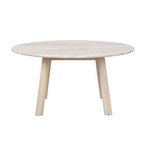 Taransay Sofabord Ø 90 cm Beige Travertin / Hvitpigmentert Eik