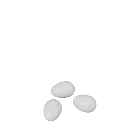 Dekorationsägg 3x2 cm Keramik Vit