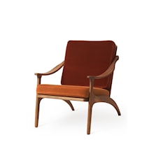 Lean Back Lounge Chair  Brick red velvet/Rusty rose Sammet Teak