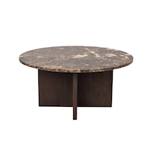Brooksville Soffbord Runt Ø90 cm Brun Marmor/Brun Ek