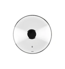 Glaslock 24 cm med stålknopp