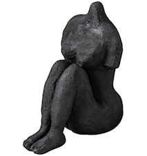 Art Piece Sitting woman 9 x 13 x 14 cm Svart