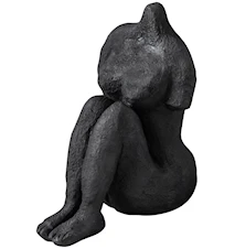 Art Piece Sitting woman 9 x 13 x 14 cm Svart