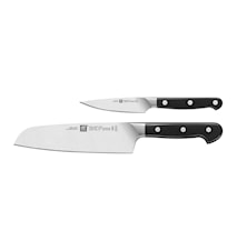 Pro knivsett 2 deler skrellekniv og santoku