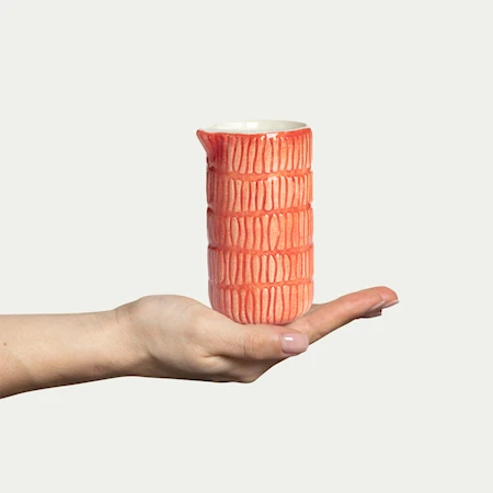 Stripes Mjölkkanna 30 cl 12,5 cm Keramik Orange