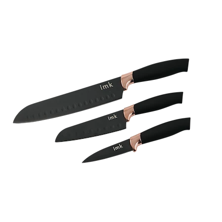 Knivset nonstick 3 delar, med Santoku