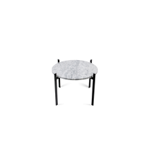 Single Deck Sidobord Vit Marmor med Svart Ram