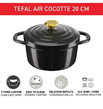 Air Topf mit Deckel 20 cm 3,1 Liter Grau