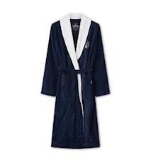 Cotton Velour Contrast Badekåpe Dress Blå/Hvit X-Small