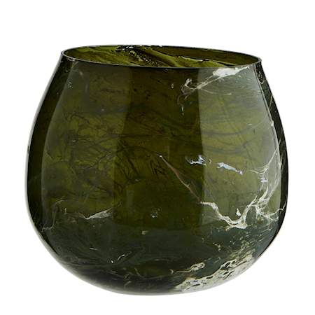 Värmeljushållare Glas Marmorerad Grön