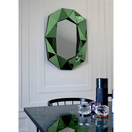 Diamond Large Spegel Emerald/Svart/Silver