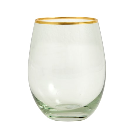 Greena Vattenglas med guld detalj
