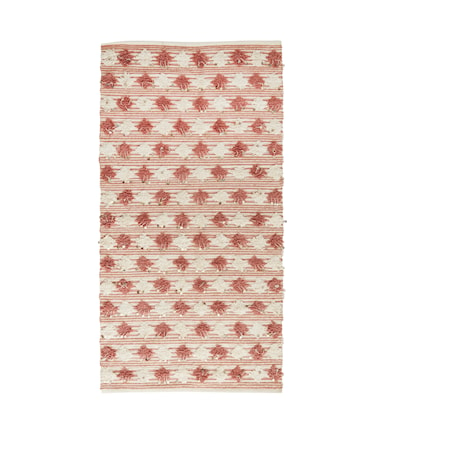 Madam Stoltz Måtte 170×90 cm – Dusty rose/offwhite