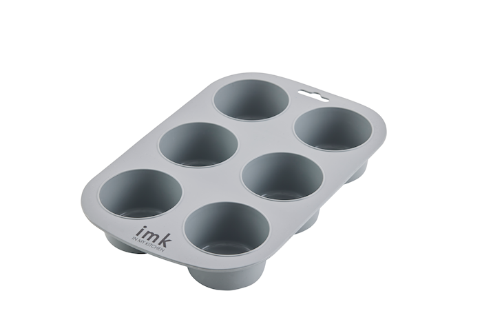 Muffin Tin Platinum Silicone 6 pieces Grey