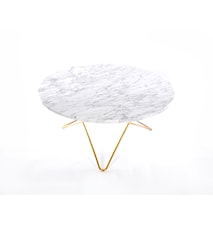 O Table Spisebord Messing/Hvit Marmor Ø100
