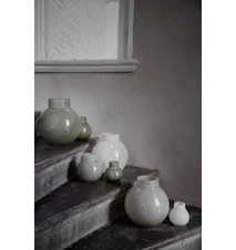 Glassvase Rund Ø 24 x 25 cm Glass Hvit