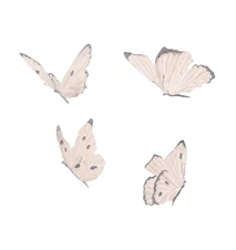 Vægdekoration Butterflies 4-pak White