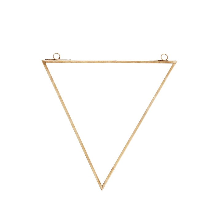 Triangular Mirror 20x23cm Brass