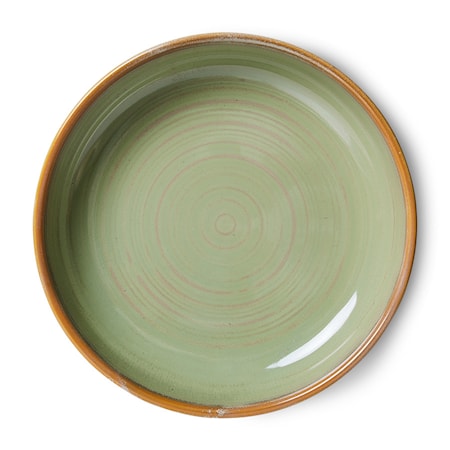HKLiving Chef ceramics: Dyptallerken L mosegrønn