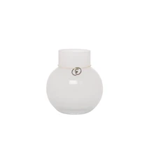 Glassvase Rund Ø 9 x 10 cm Glass Hvit