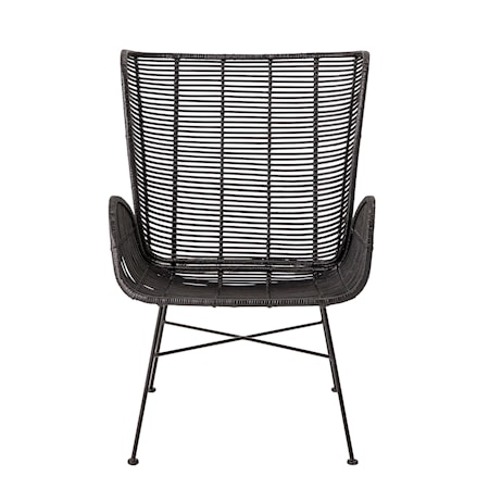 Erika Lounge Chair, Black, Rattan