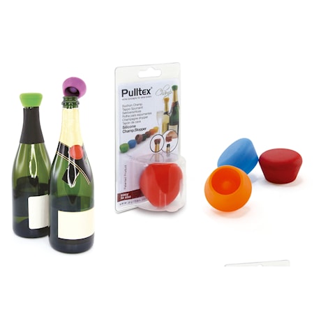 Pulltaps Basics Silicone Champagne Stopper mix färger vid köp av 12st ingår displayställ