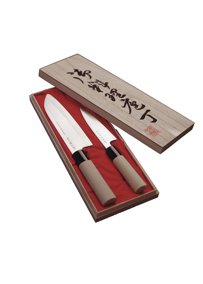 Houcho Messerset 2 Teile Santoku und Schälmesser in Balsabox